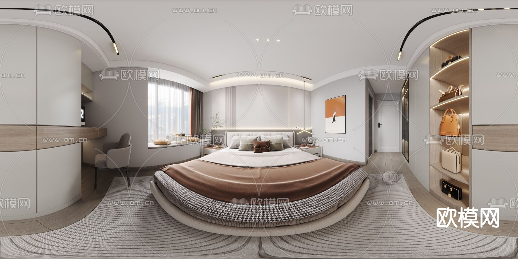 卧室 次卧vr全景3d模型下载_ID14031021_3dmax免费模型-欧模网