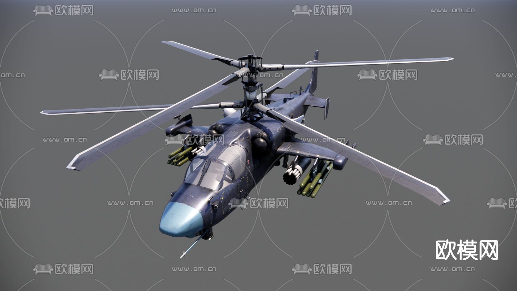 部队直升飞机su模型下载（渲染图1）