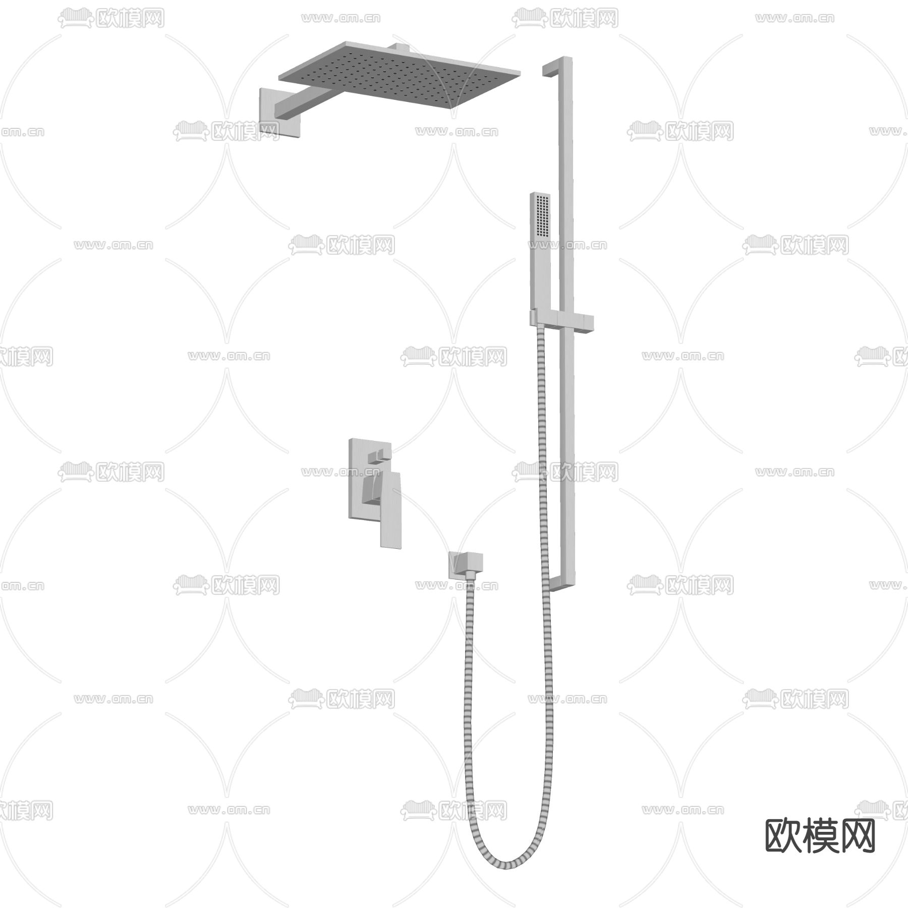 Tres 淋浴 花洒 龙头su模型