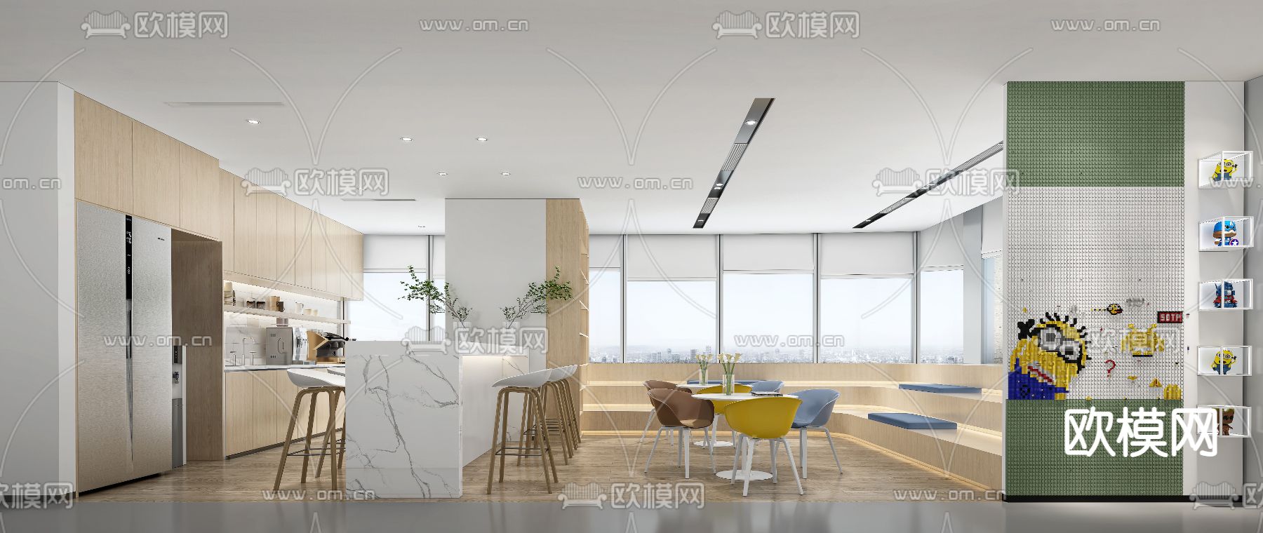 现代茶水间3d模型下载