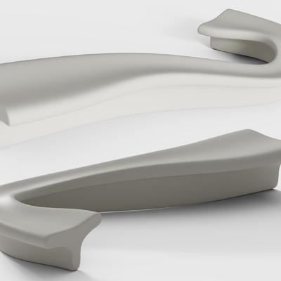  现代异形长凳su模型 