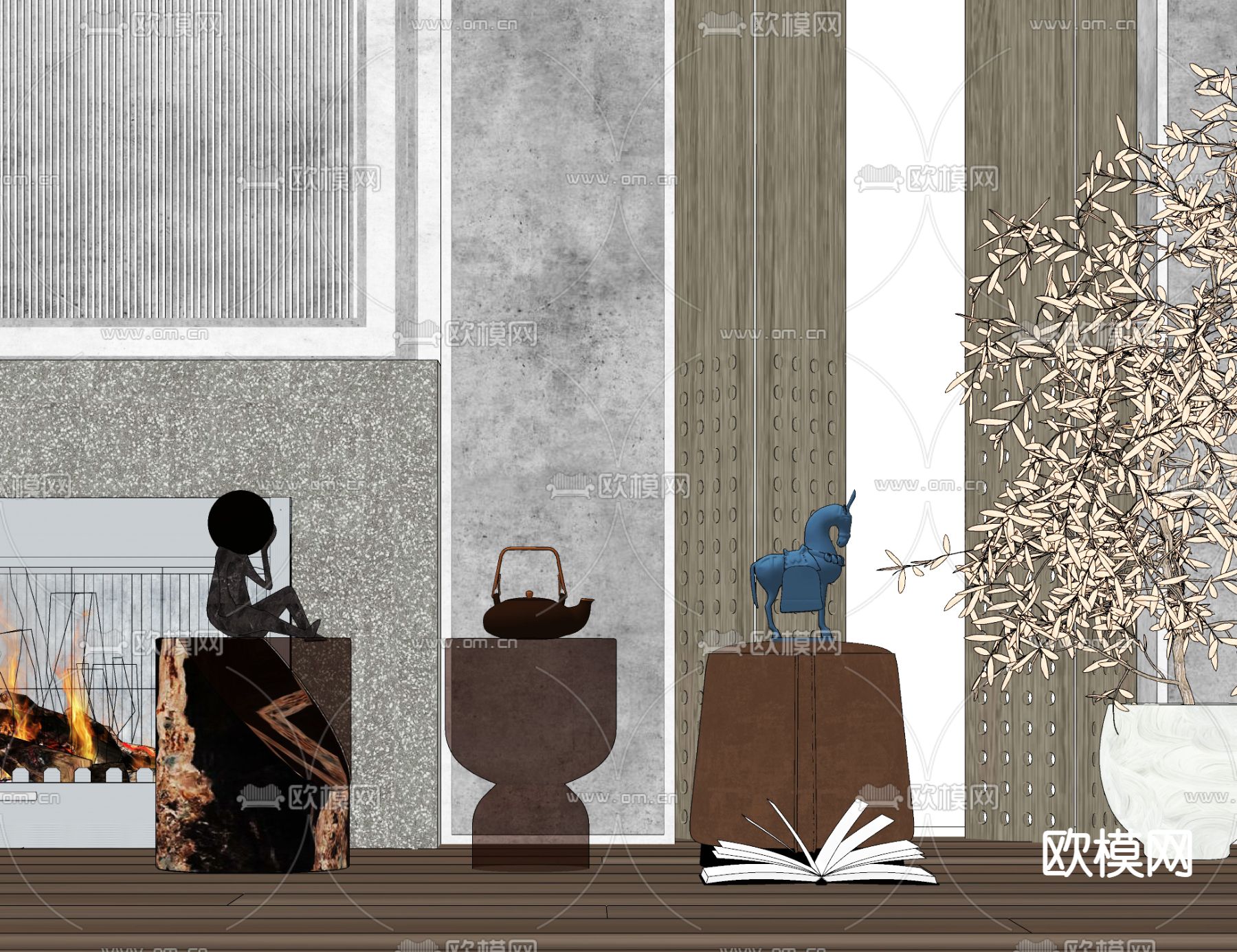 轻奢矮凳su模型下载（渲染图2）