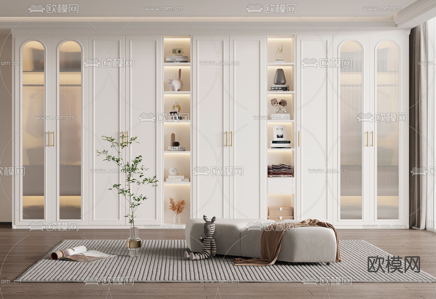 法式衣柜 衣橱3d模型下载