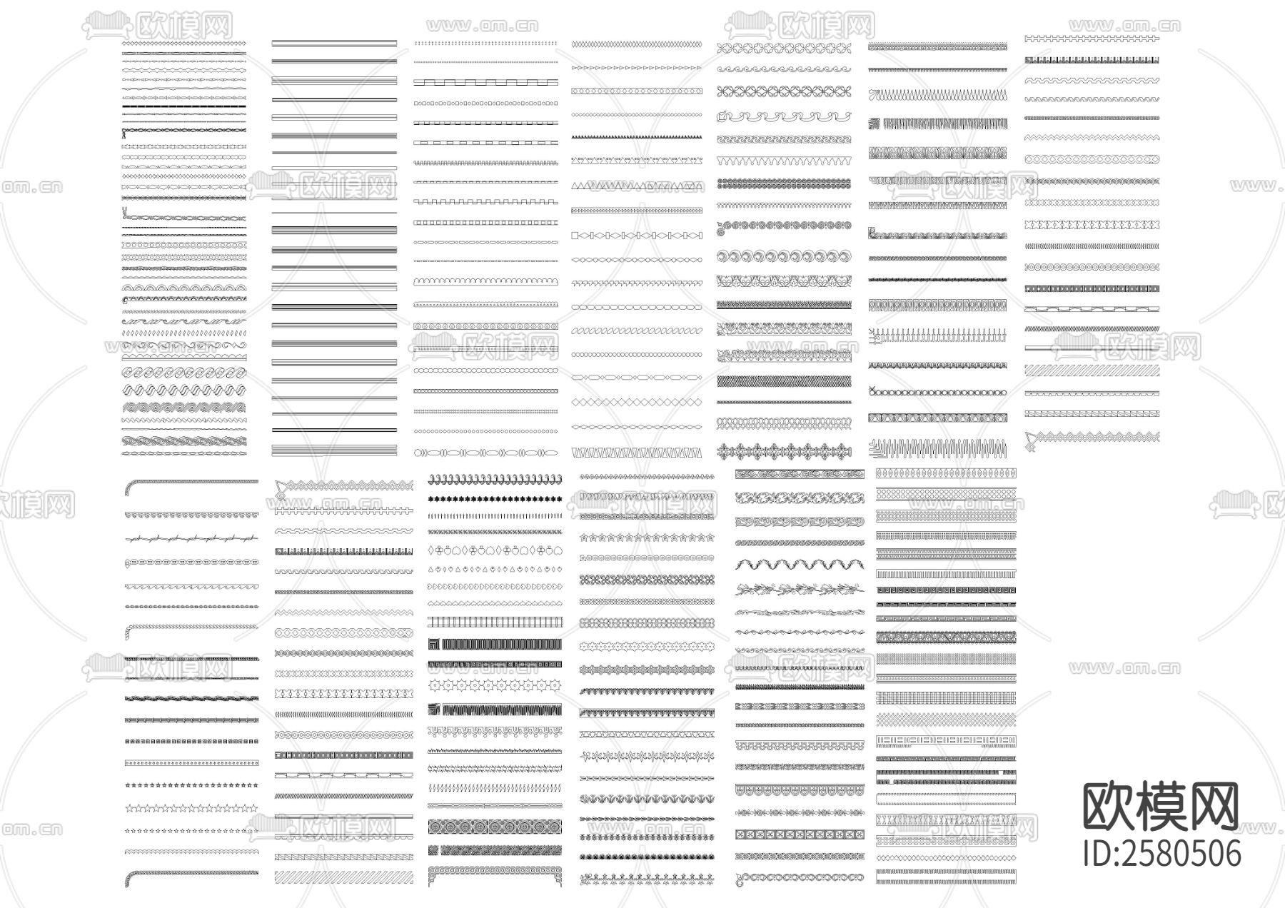 二百款火焰图腾装饰图案CAD施工图下载（渲染图6）