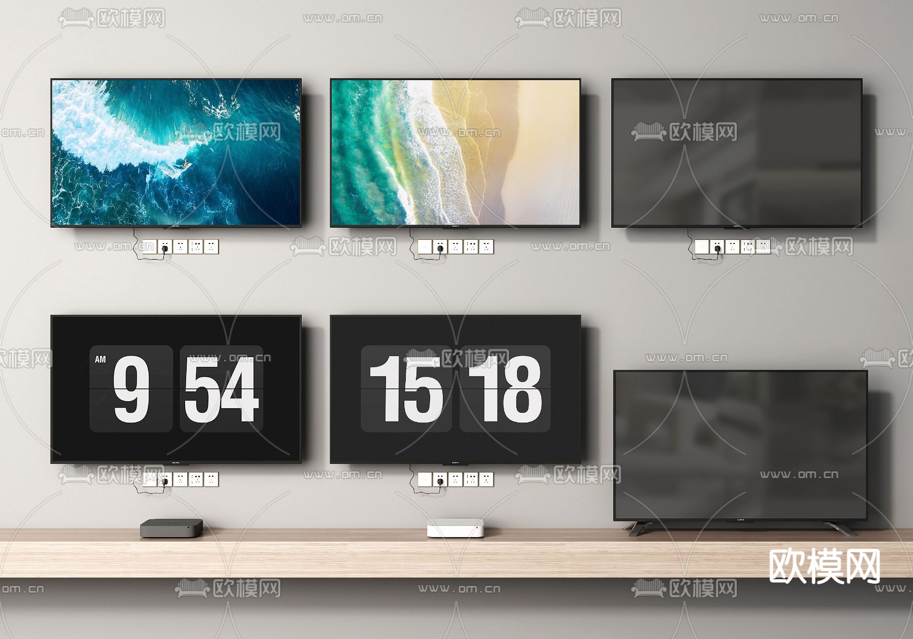 电视机su模型下载（渲染图1）