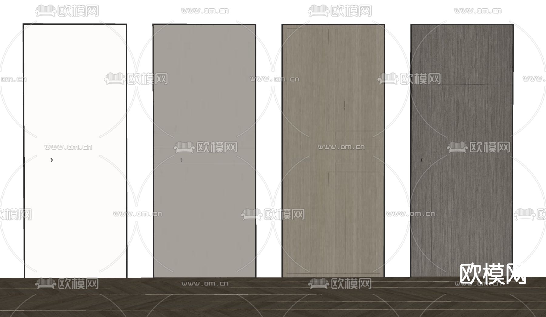 现代单开门su模型下载（渲染图2）