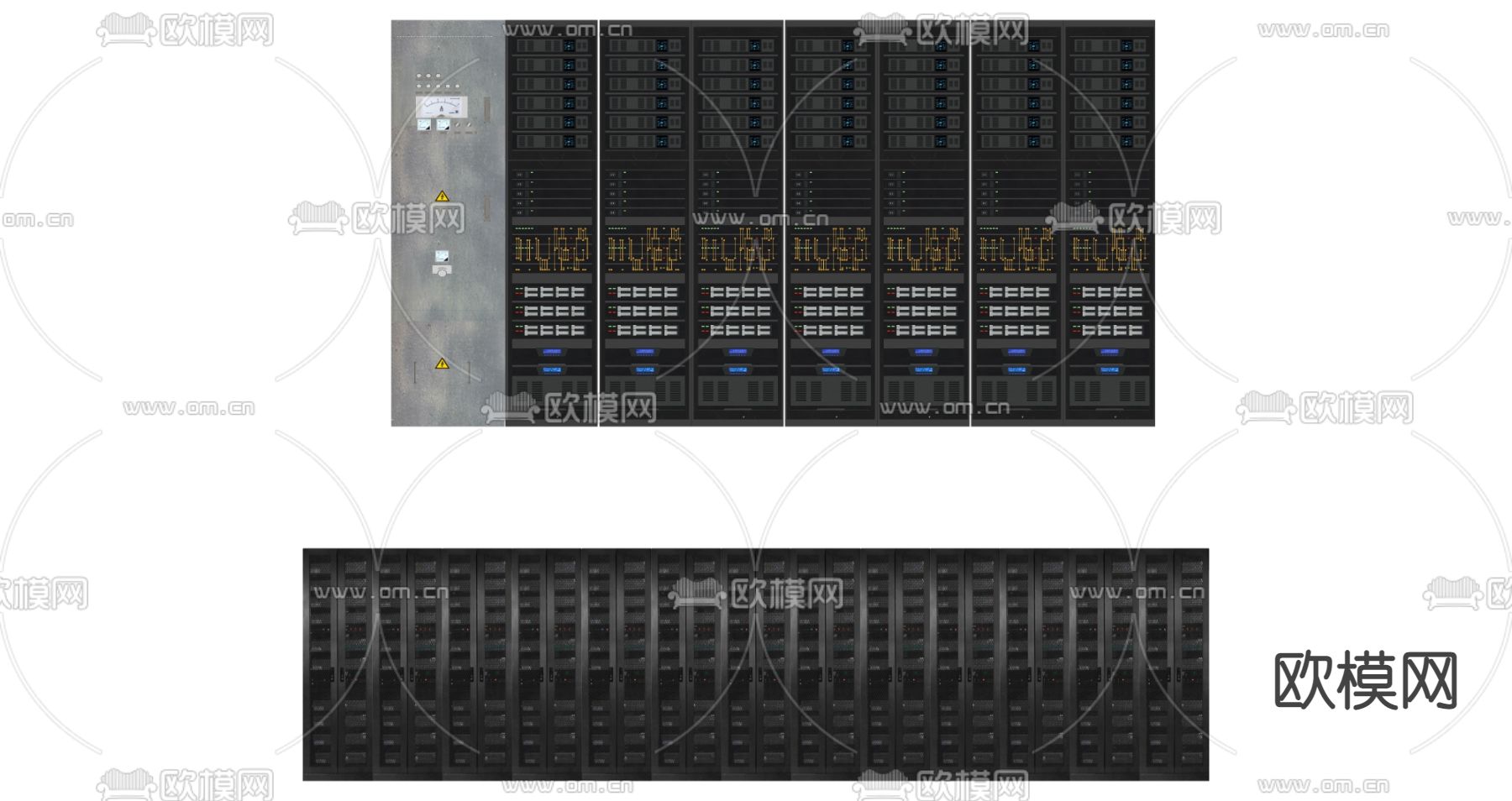 机房设备 服务器设备 弱电机箱su模型下载（渲染图2）