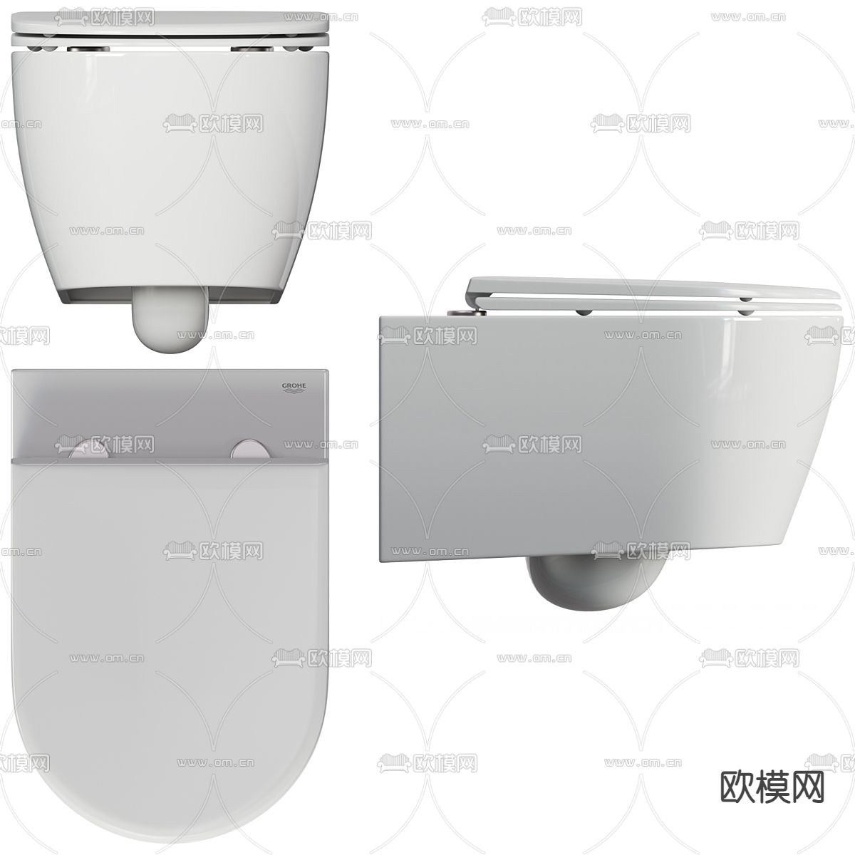 马桶 坐便器3d模型下载（渲染图2）