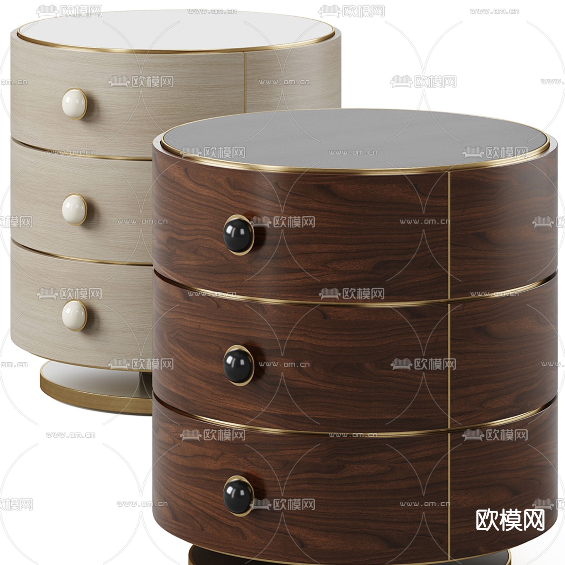 现代床头柜su模型下载（渲染图1）