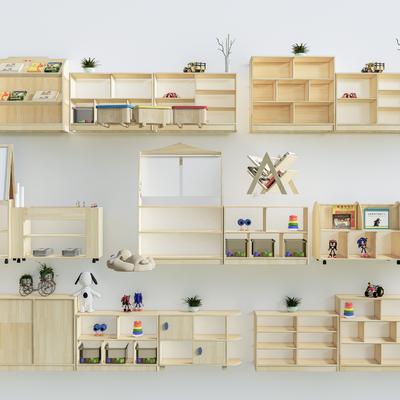  儿童储物柜su模型 