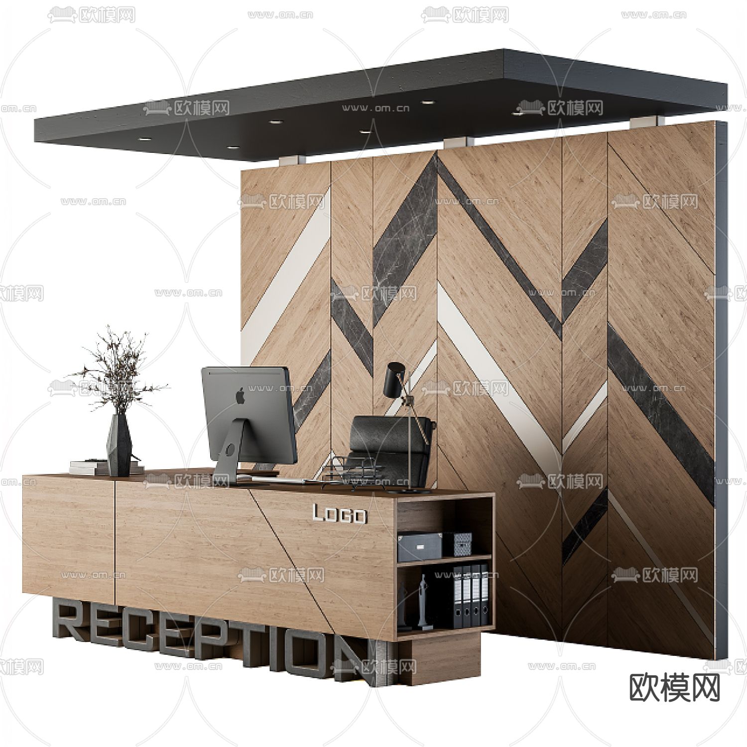 前台 接待台 服务台3d模型下载（渲染图1）