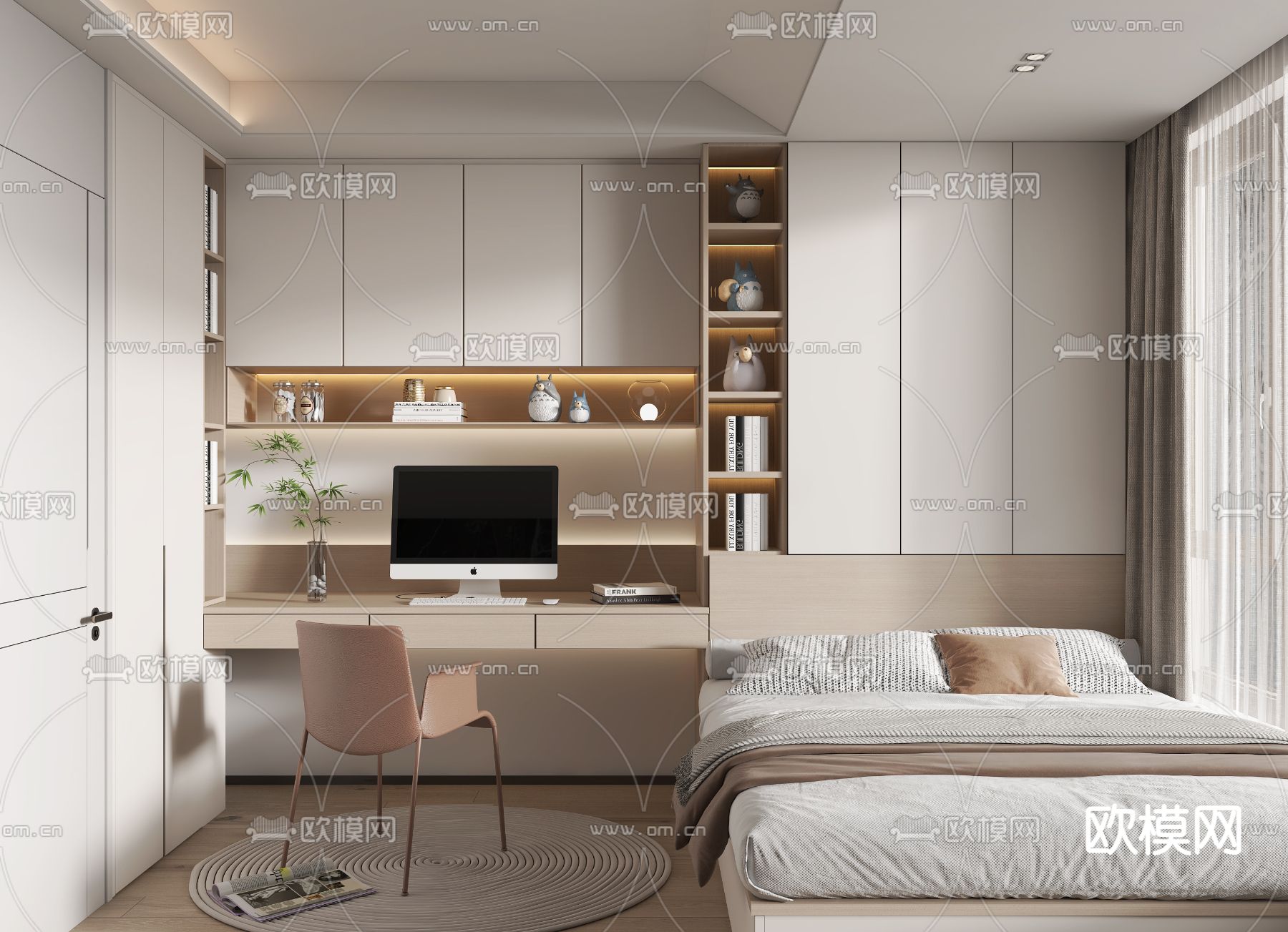 榻榻米卧室3d模型下载