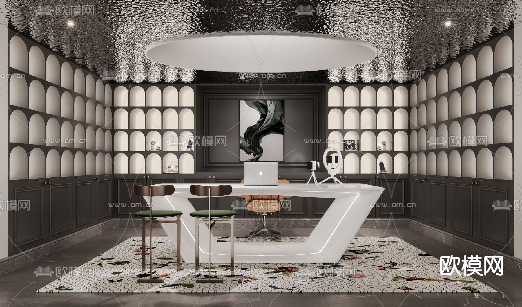 法式直播间3d模型下载