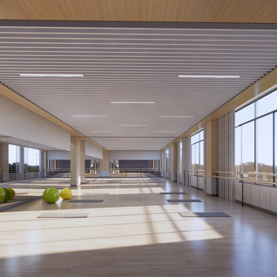  现代舞蹈室su模型 