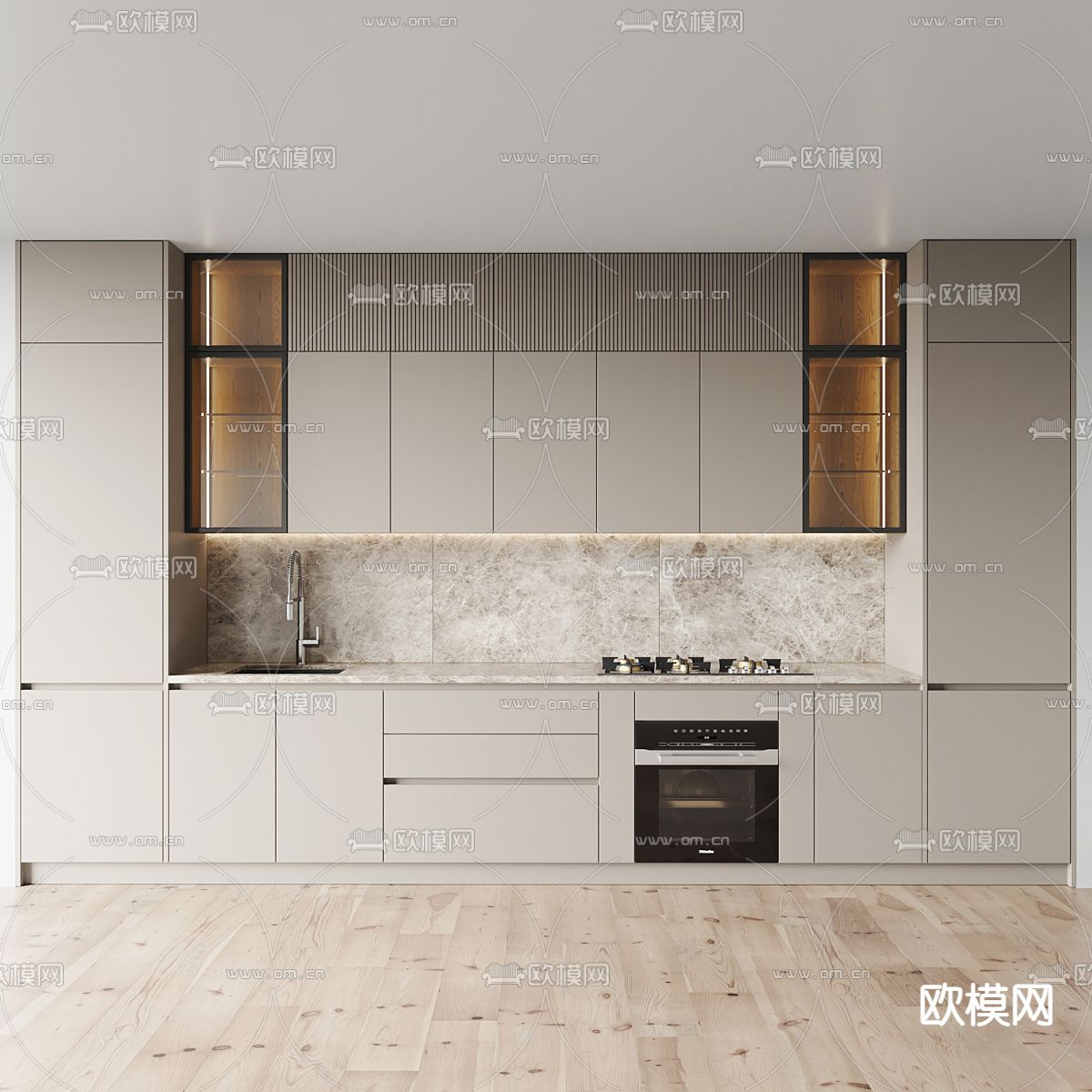 橱柜 中岛台3d模型下载（渲染图2）