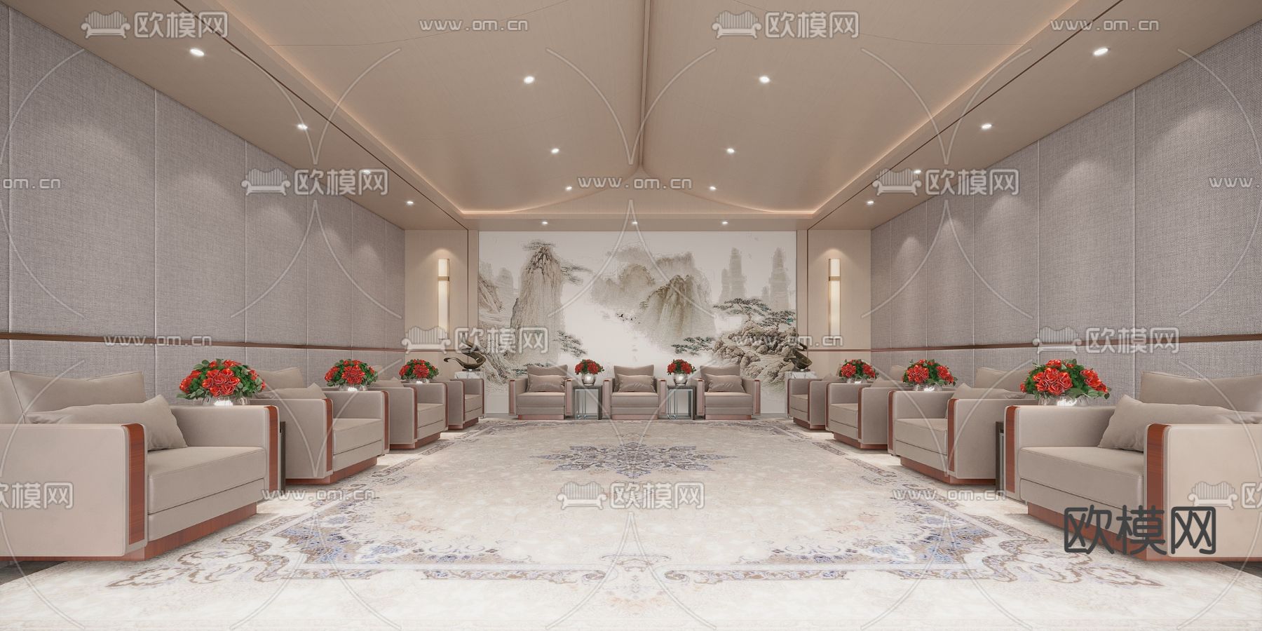 政府接待室3d模型下载