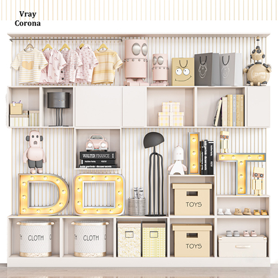  儿童玩具柜su模型 