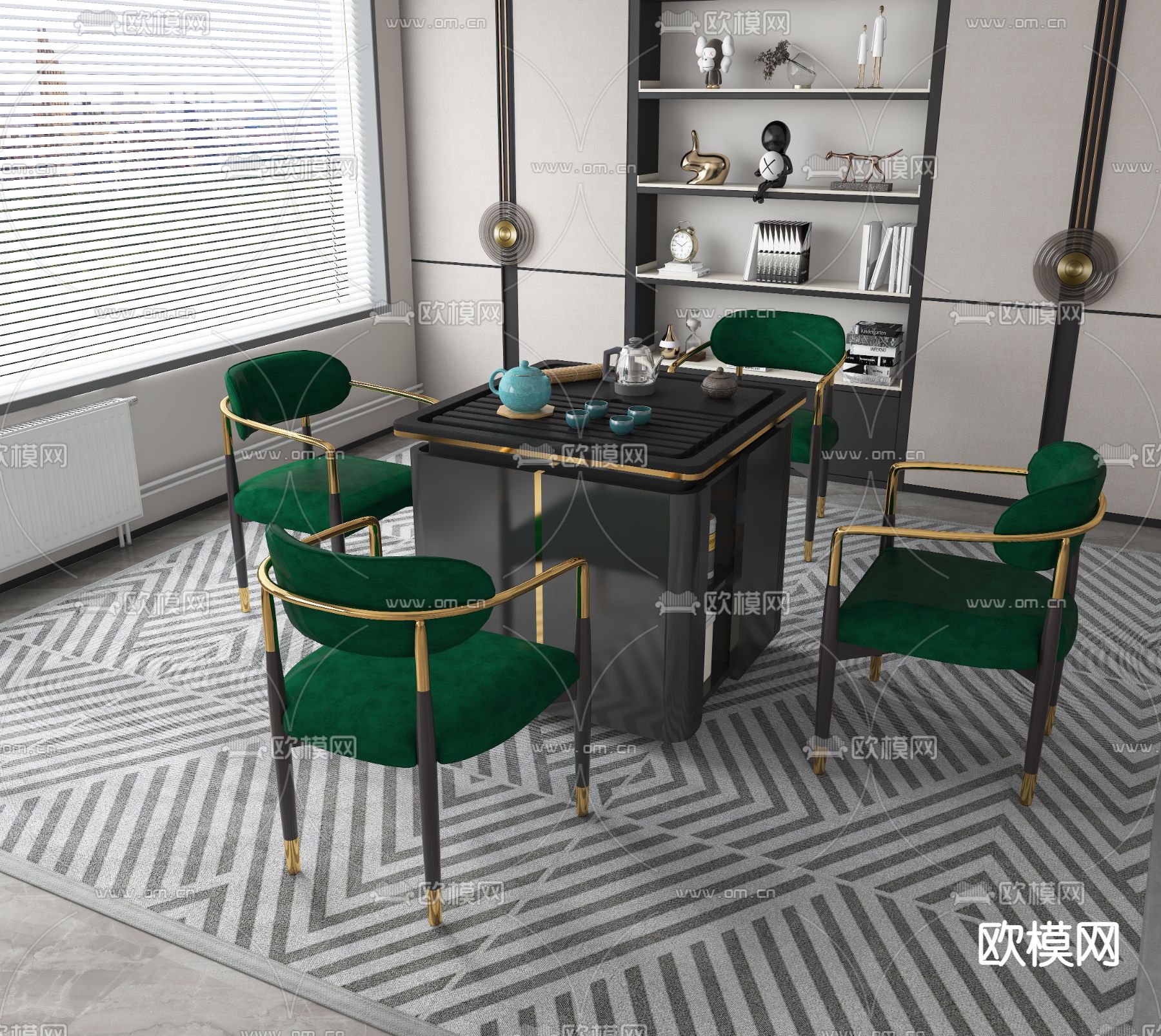 轻奢茶桌 茶台3d模型下载