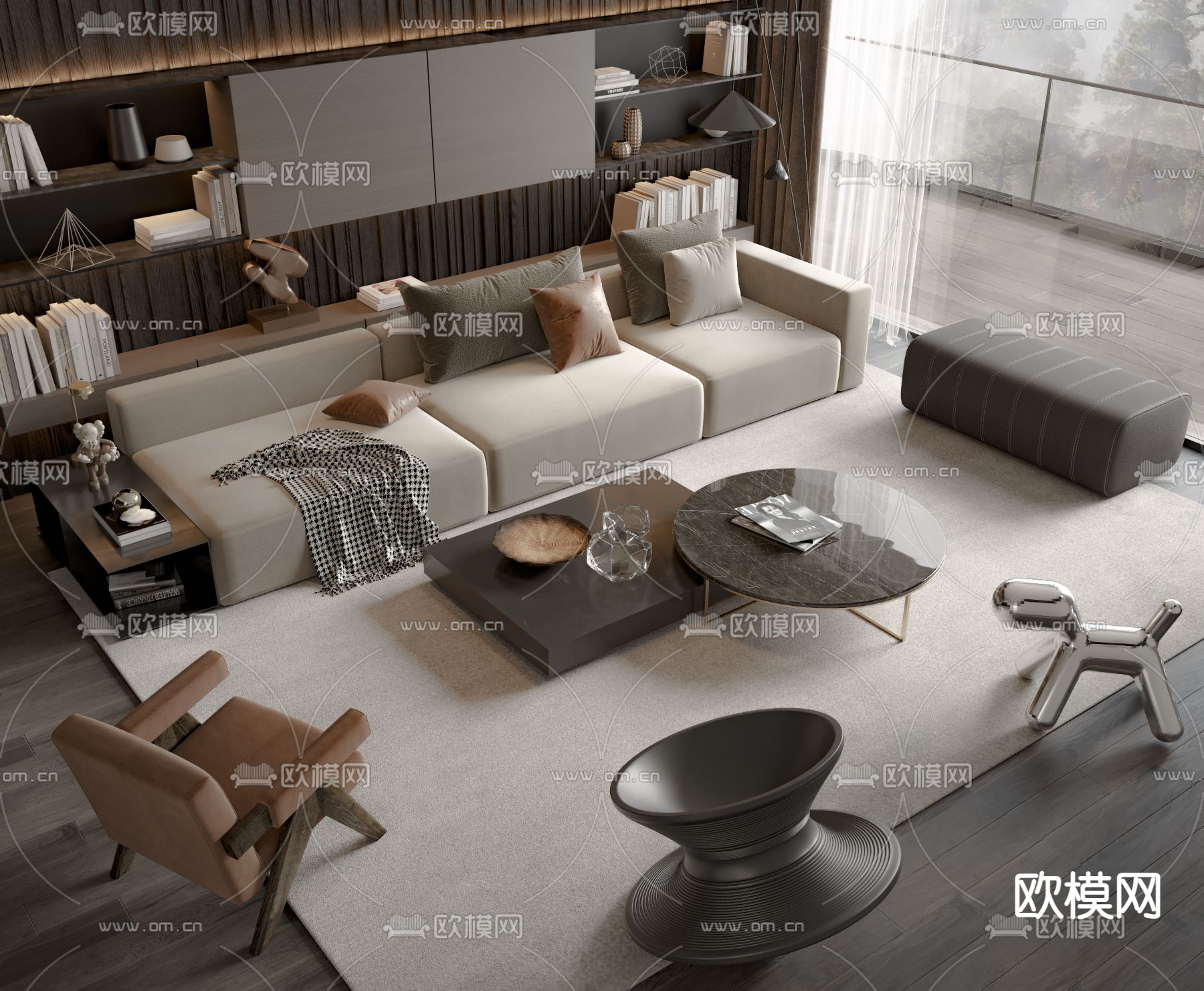 现代组合沙发3d模型下载