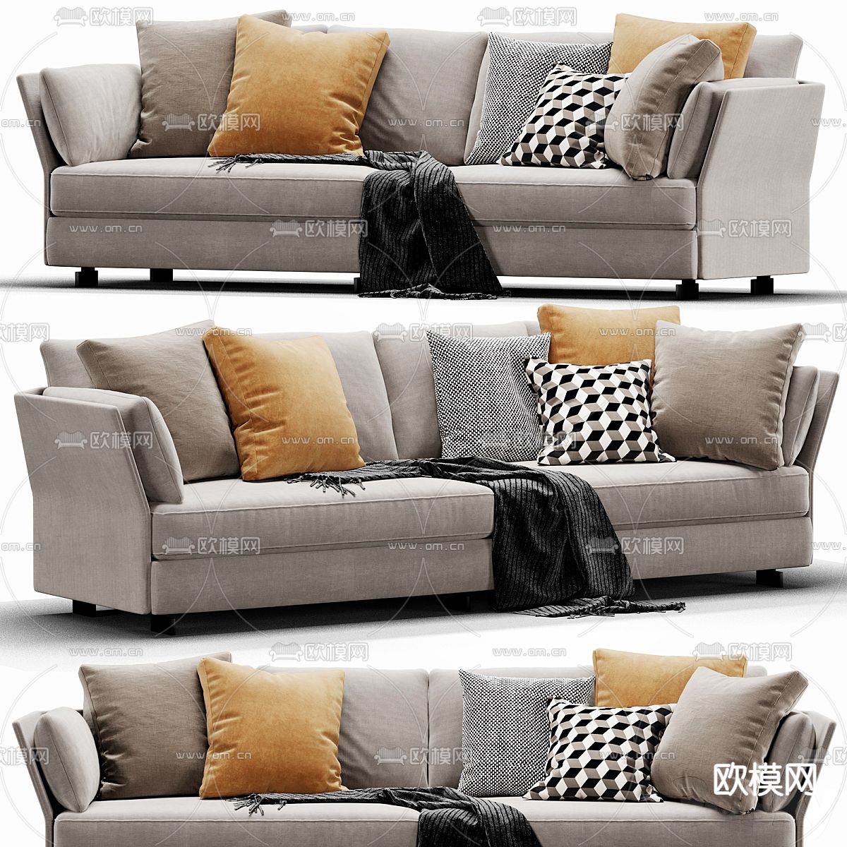 Molteni 双人沙发3d模型下载（渲染图1）