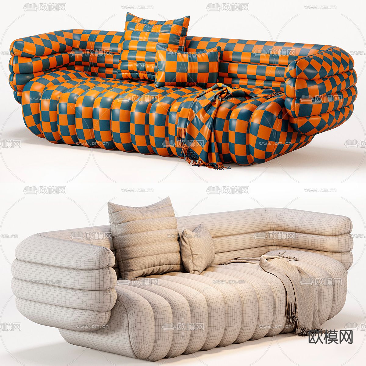 ERMI 多人沙发3d模型下载（渲染图2）