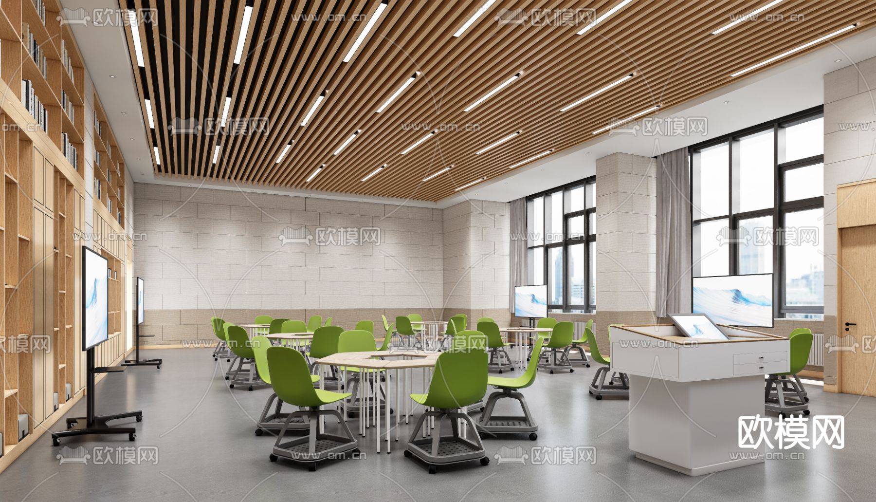 多媒体教室 学校3d模型下载
