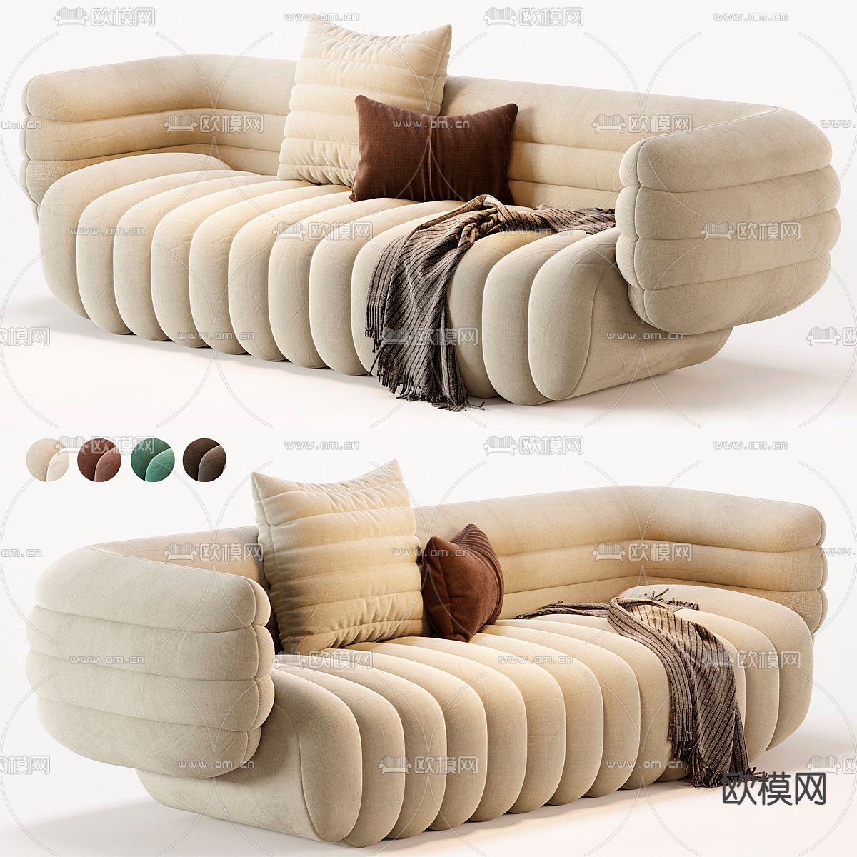 ERMI 多人沙发3d模型下载（渲染图1）