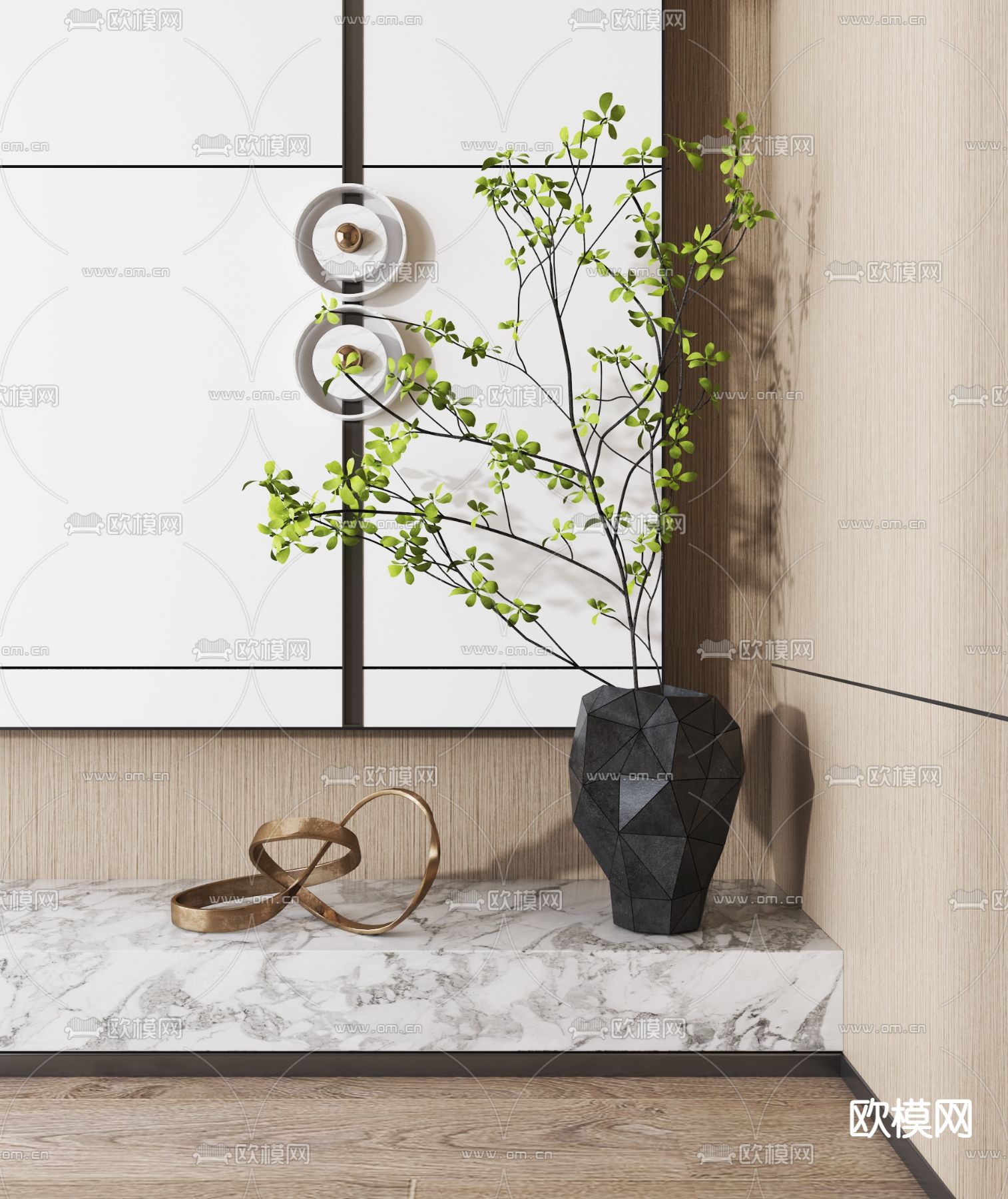 水生植物 花瓶3d模型下载