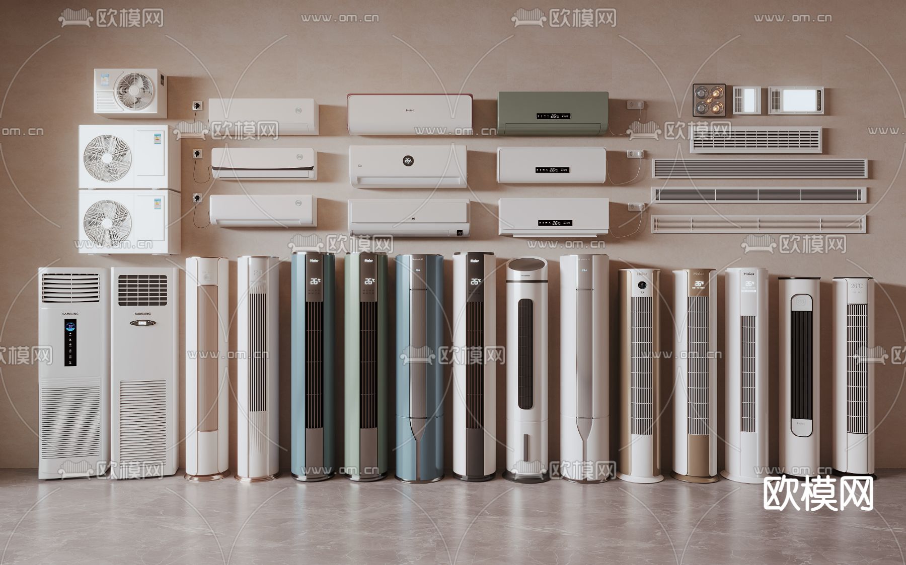 壁挂空调 立式空调3d模型下载