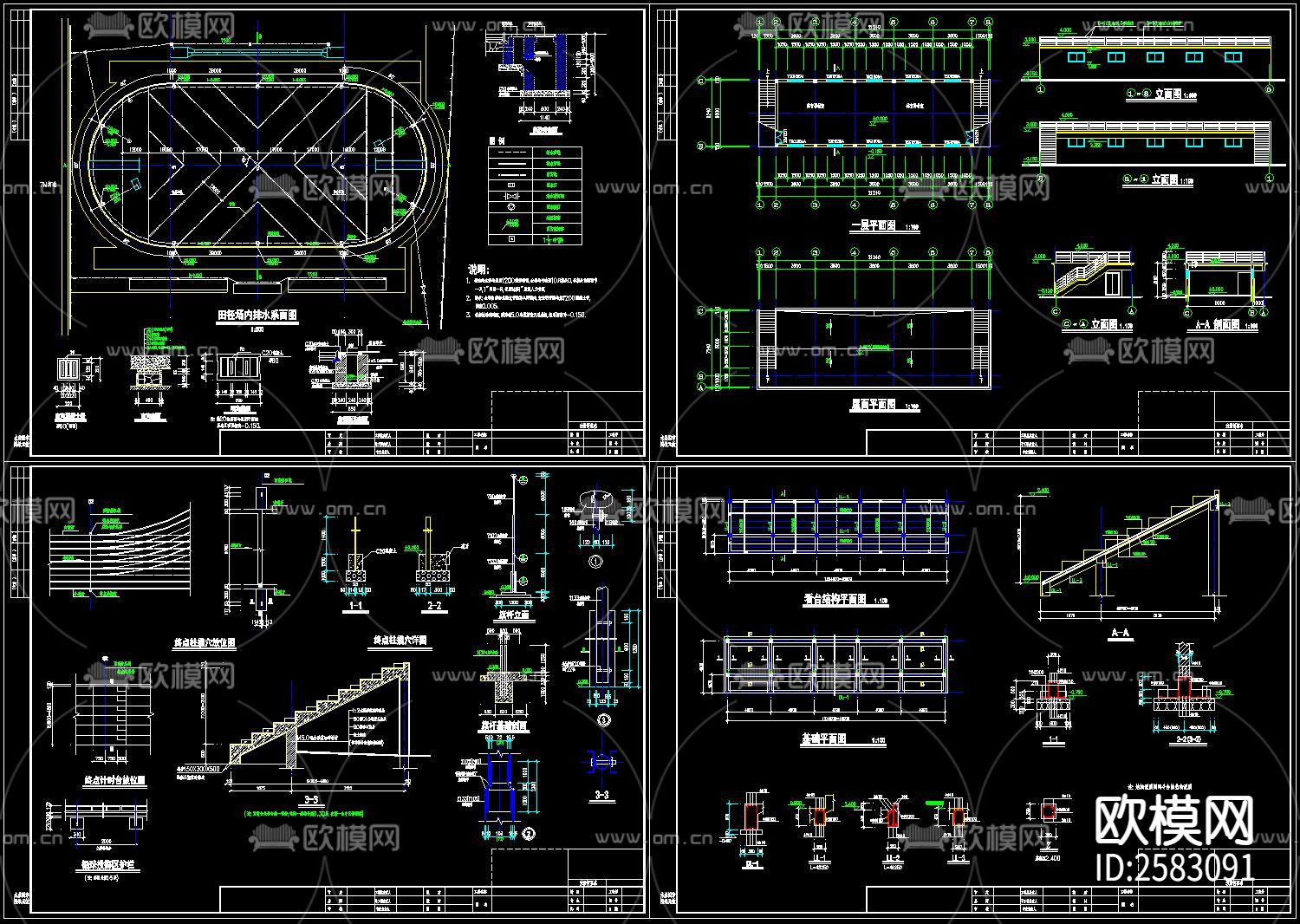 运动场地CAD施工图下载（渲染图5）