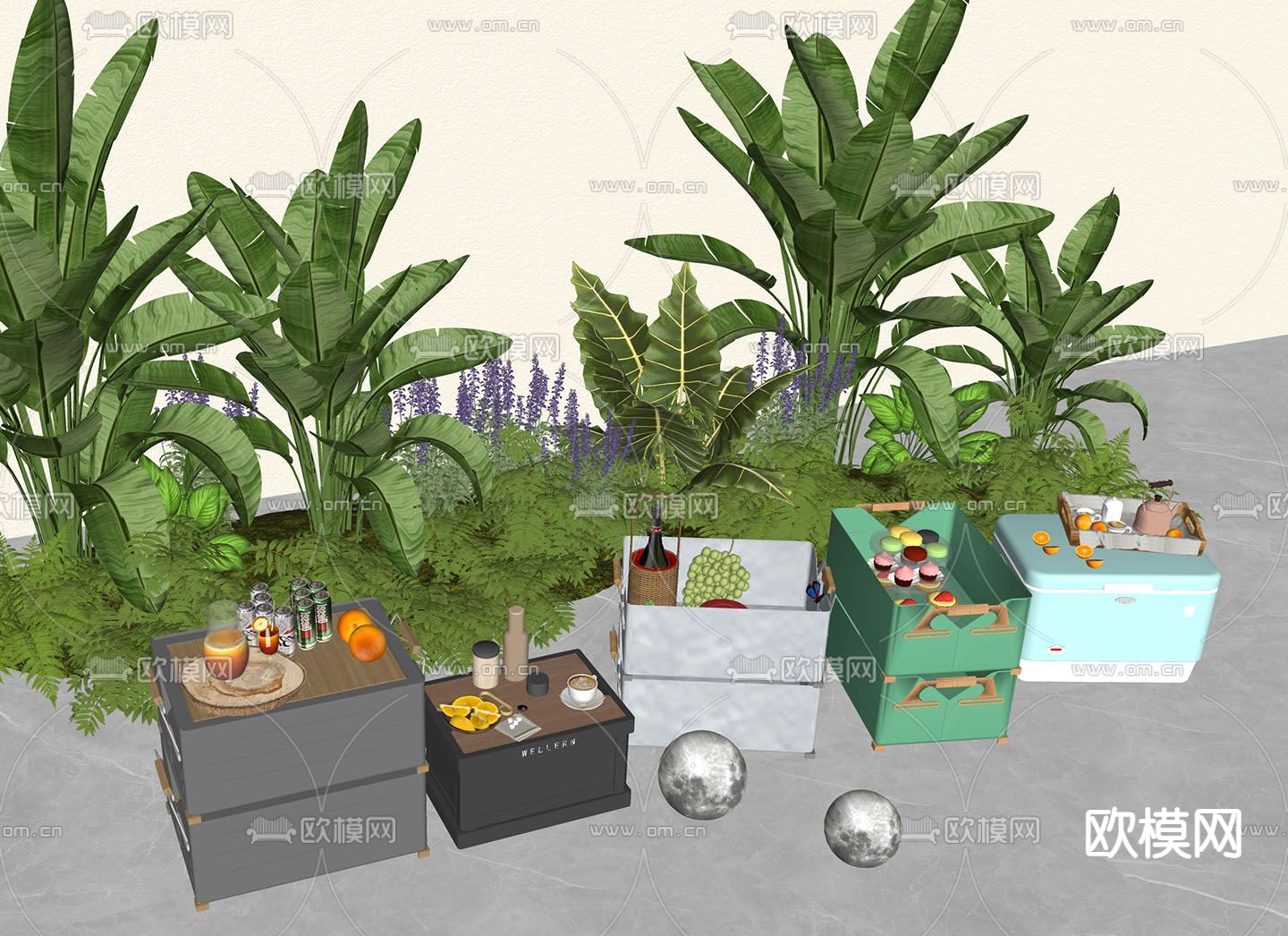 露营收纳箱su模型下载（渲染图2）