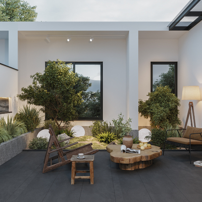  侘寂庭院花园su模型 