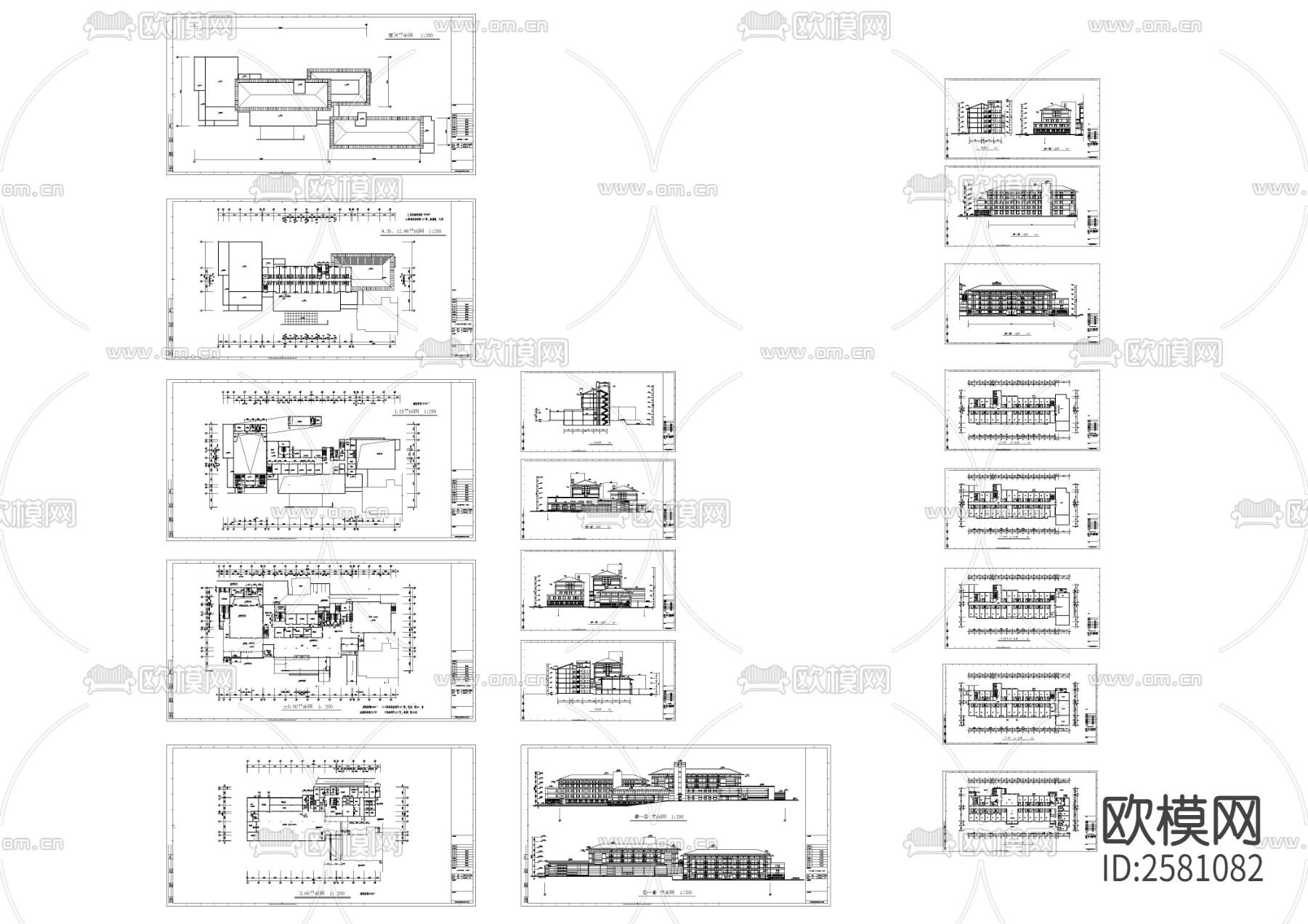 某賓館和會議中心全套建筑CAD施工圖下載（渲染圖10）
