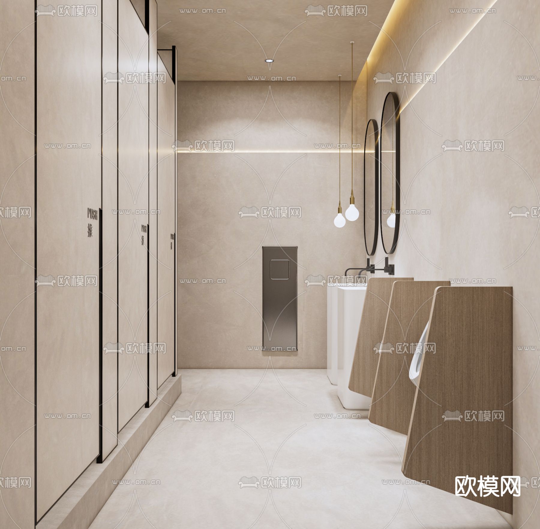 公共卫生间su模型下载（渲染图1）