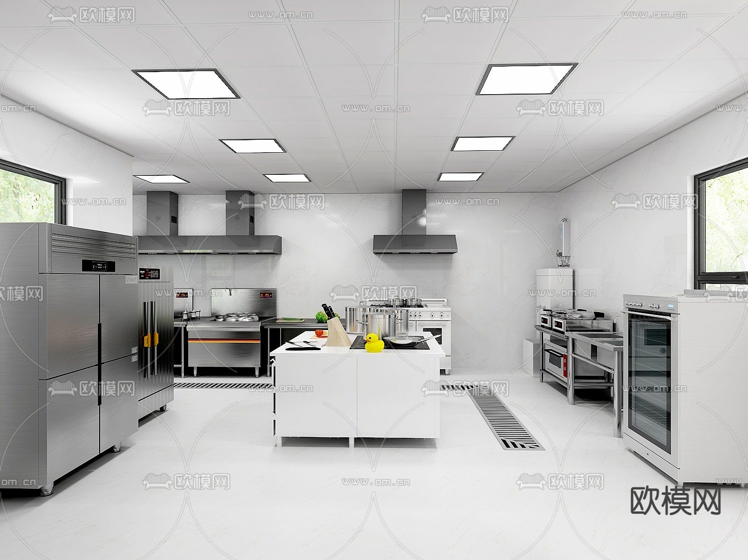 中央厨房3d模型下载