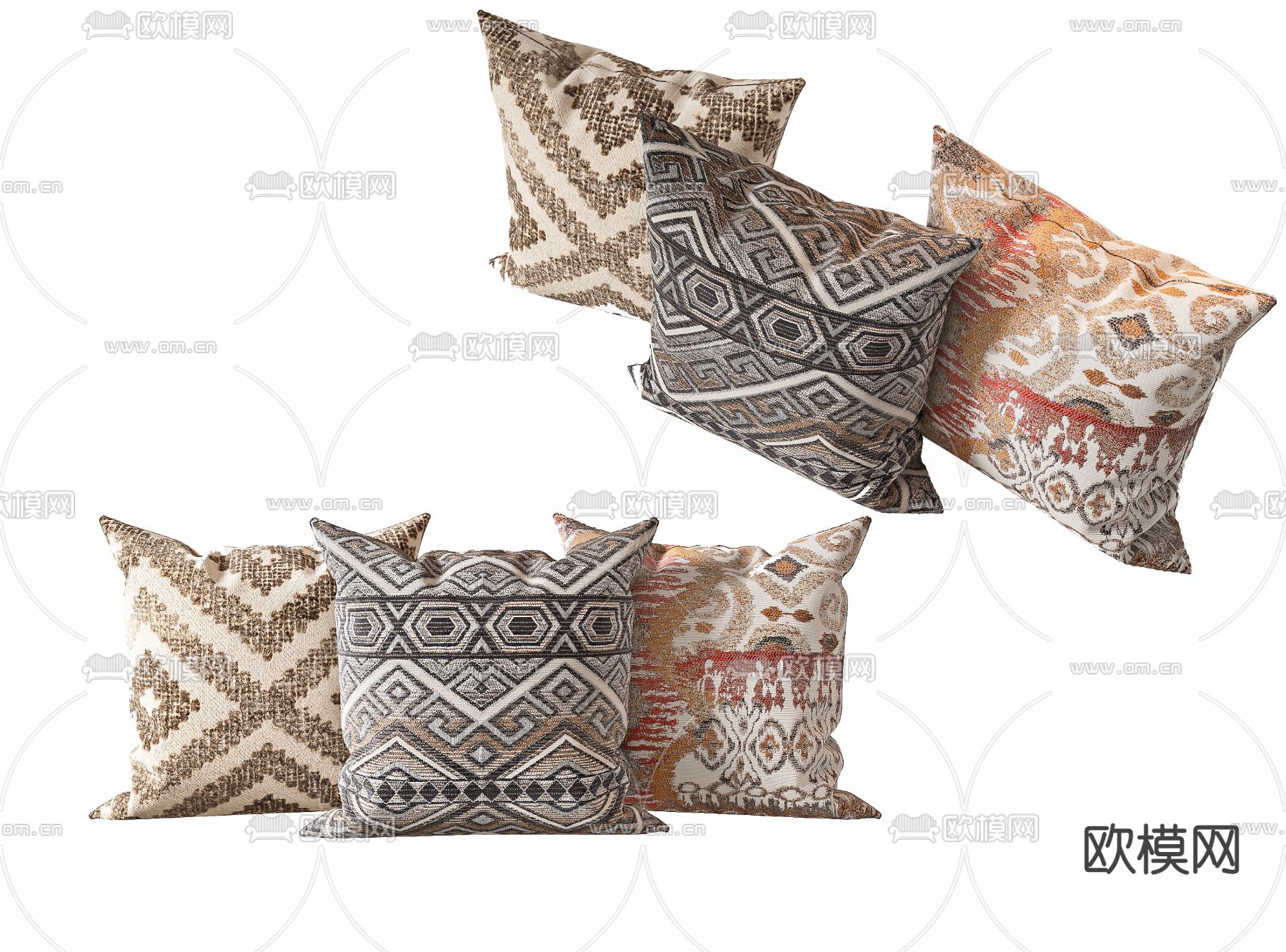 法式抱枕 枕头3d模型下载