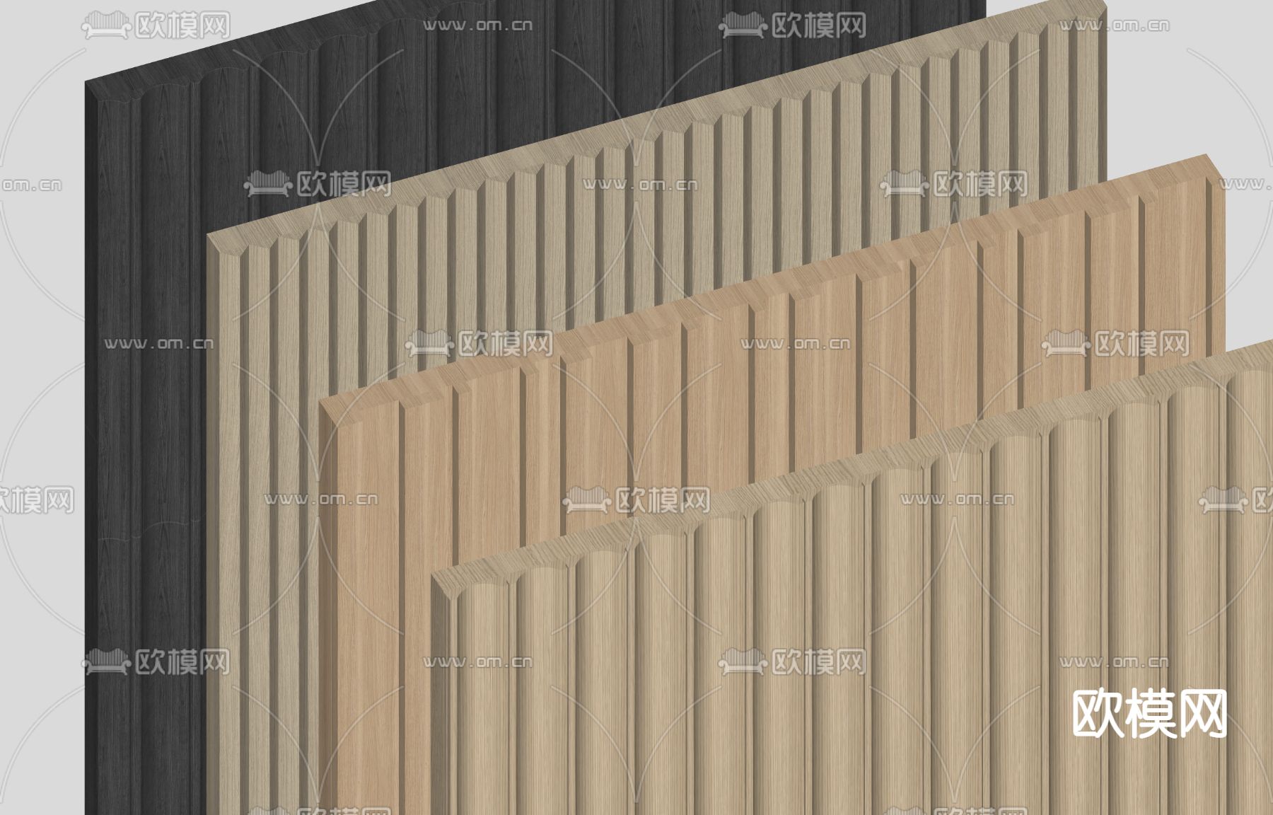 现代护墙板 长城板su模型下载（渲染图2）