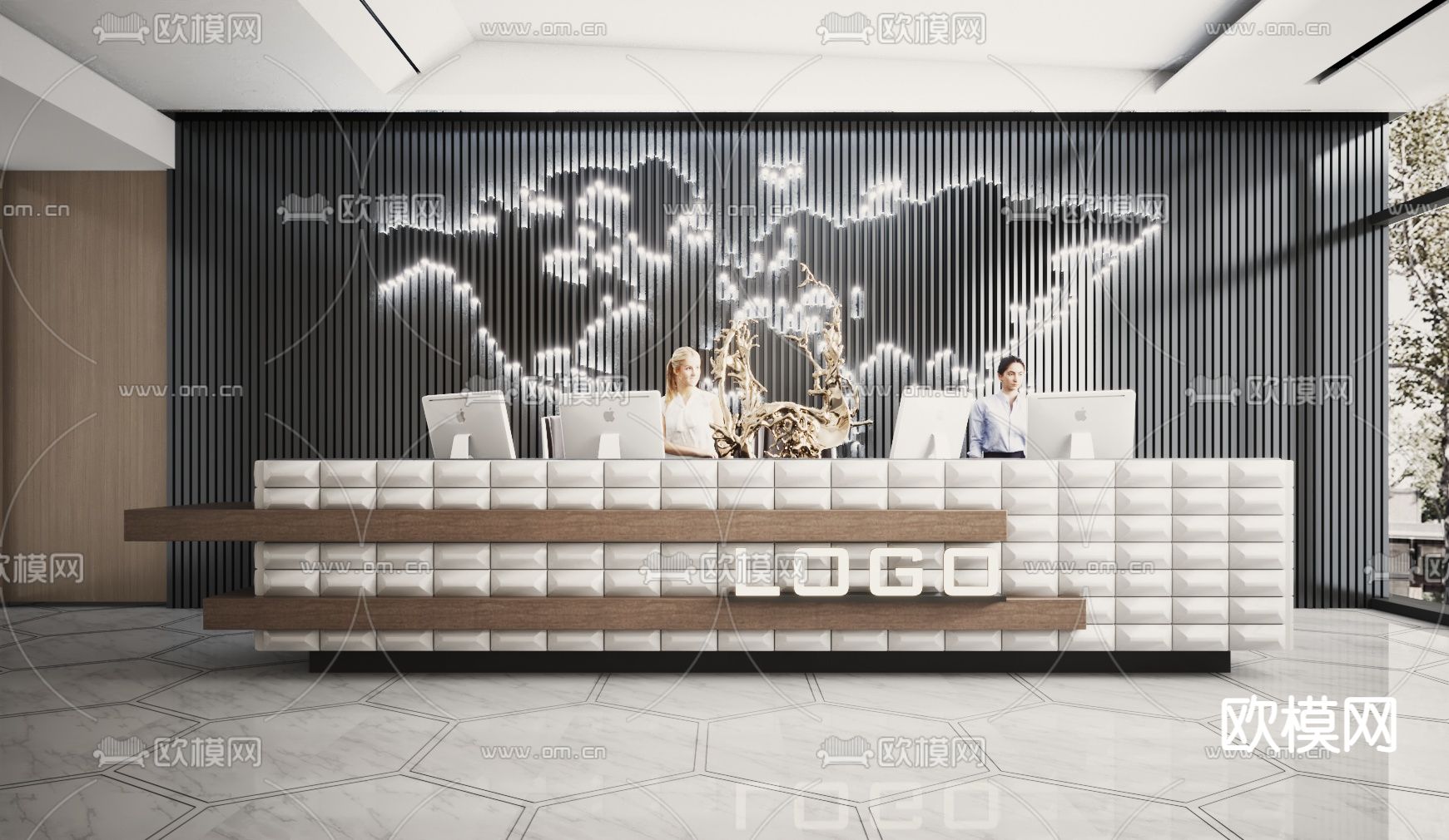 服务台 接待台 前台3d模型下载