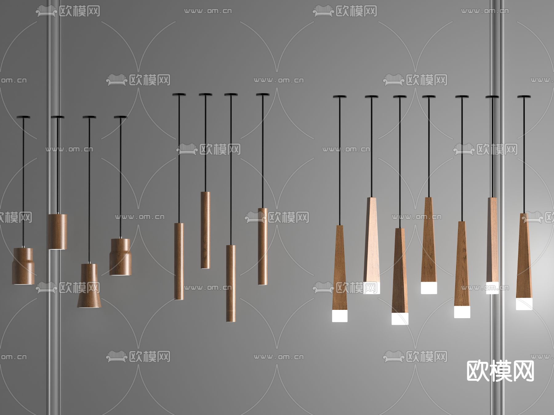 北欧小吊灯 组合吊灯3d模型下载