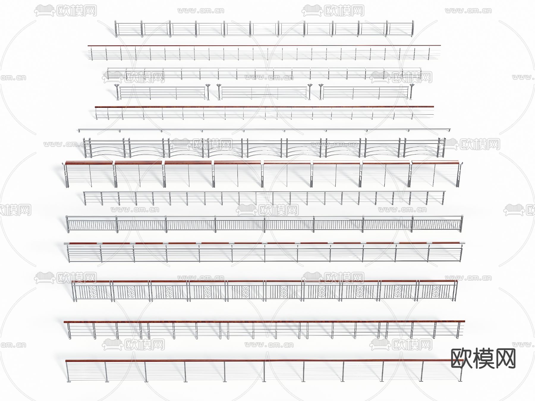 金属栏杆 围栏 栏河3d模型下载