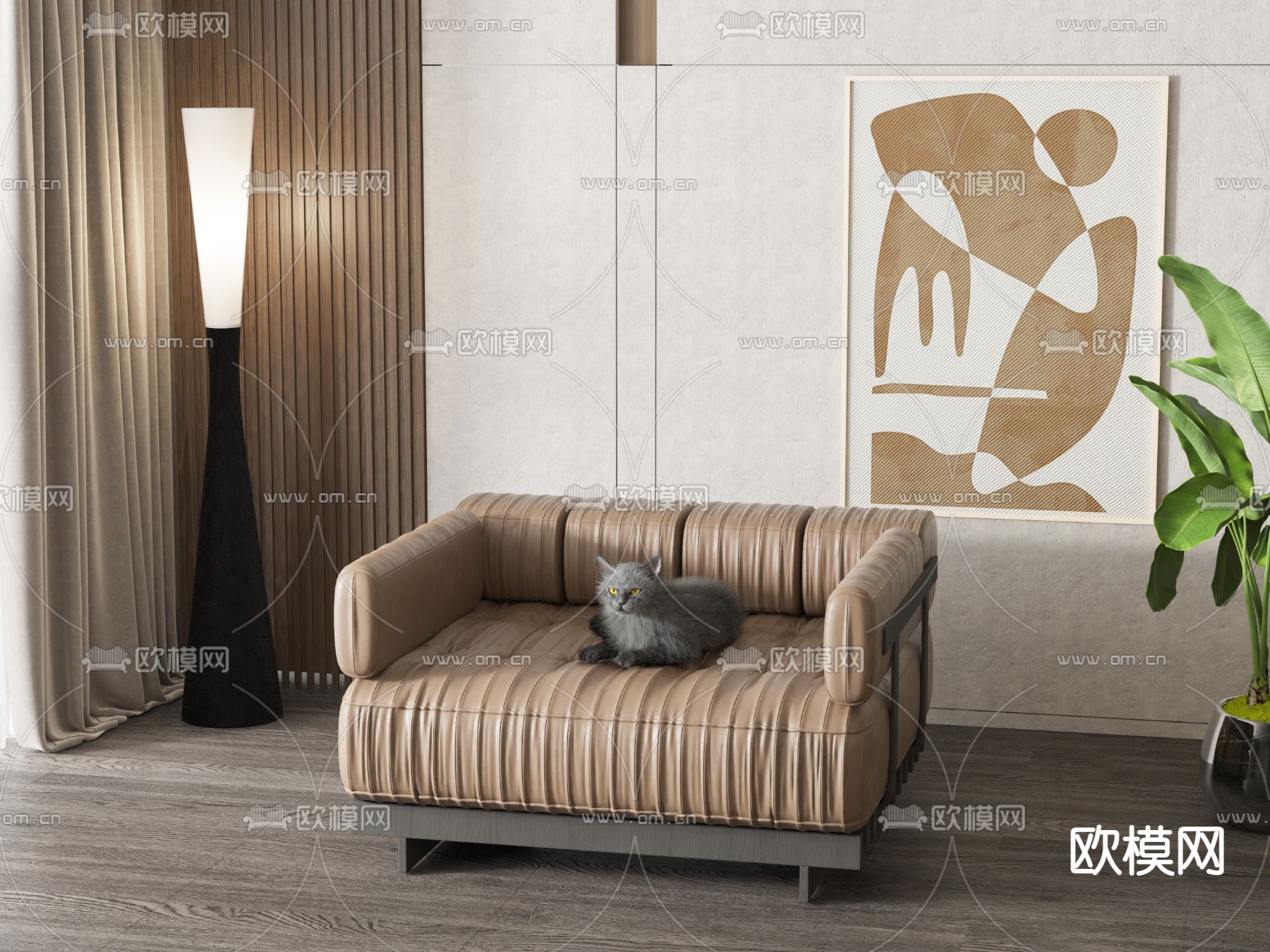 现代单人沙发3d模型下载