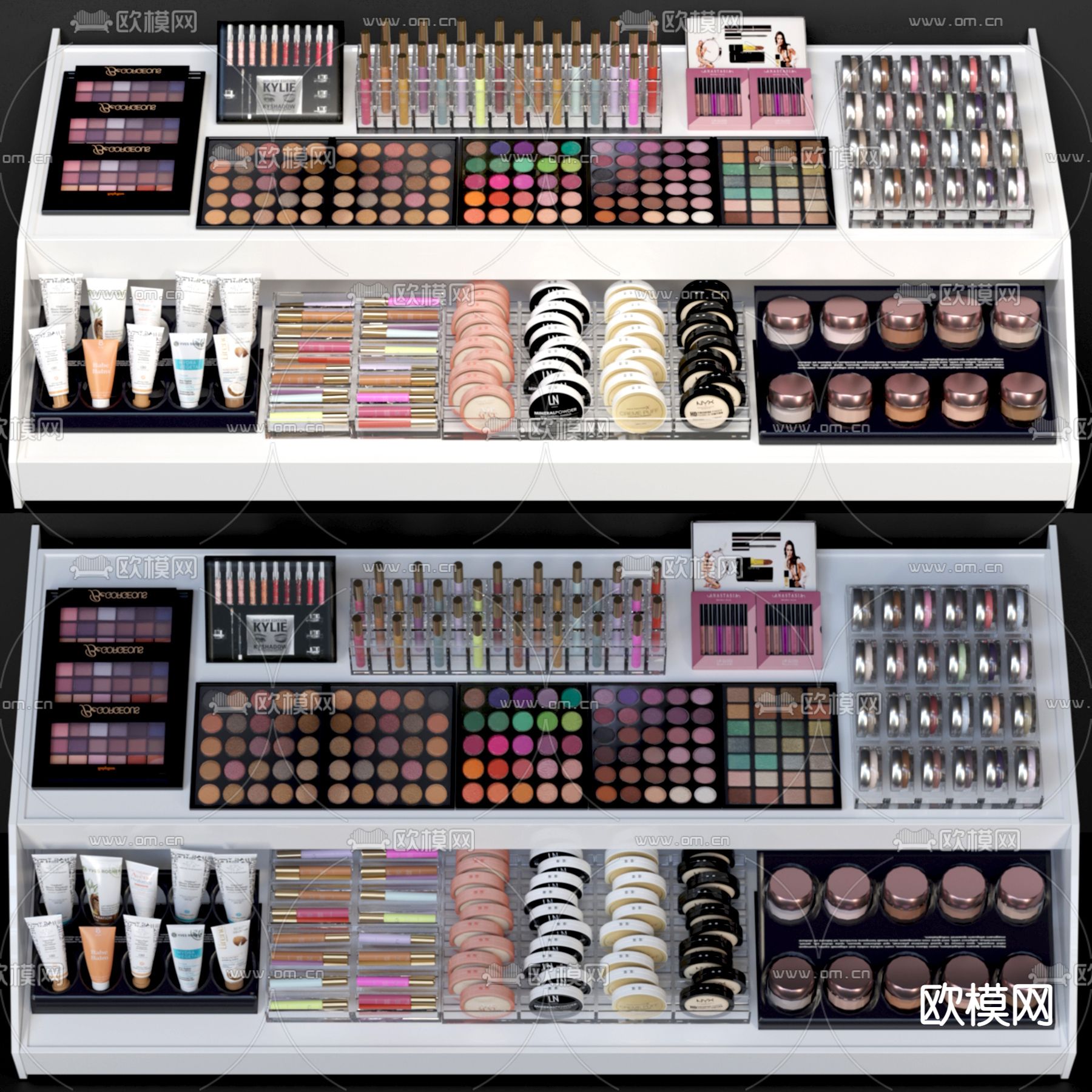 化妆品柜台 展柜3d模型下载