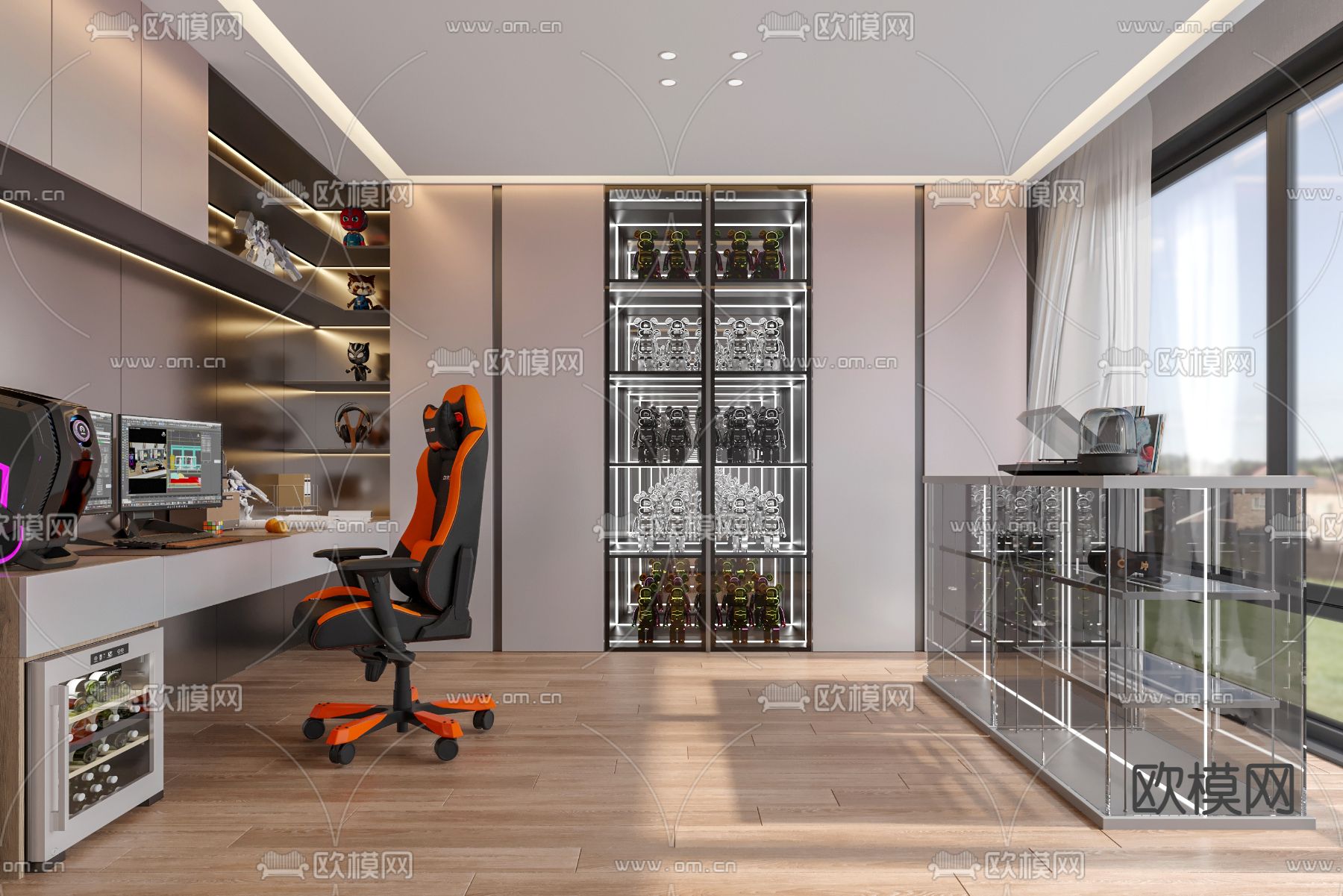 现代电竞房3d模型下载