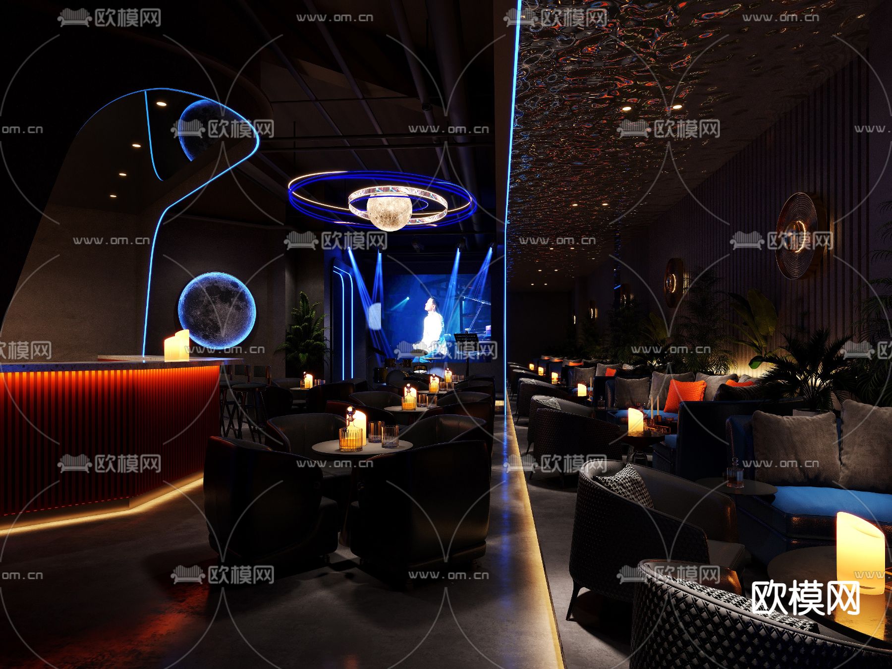 现代酒吧 清吧3d模型下载