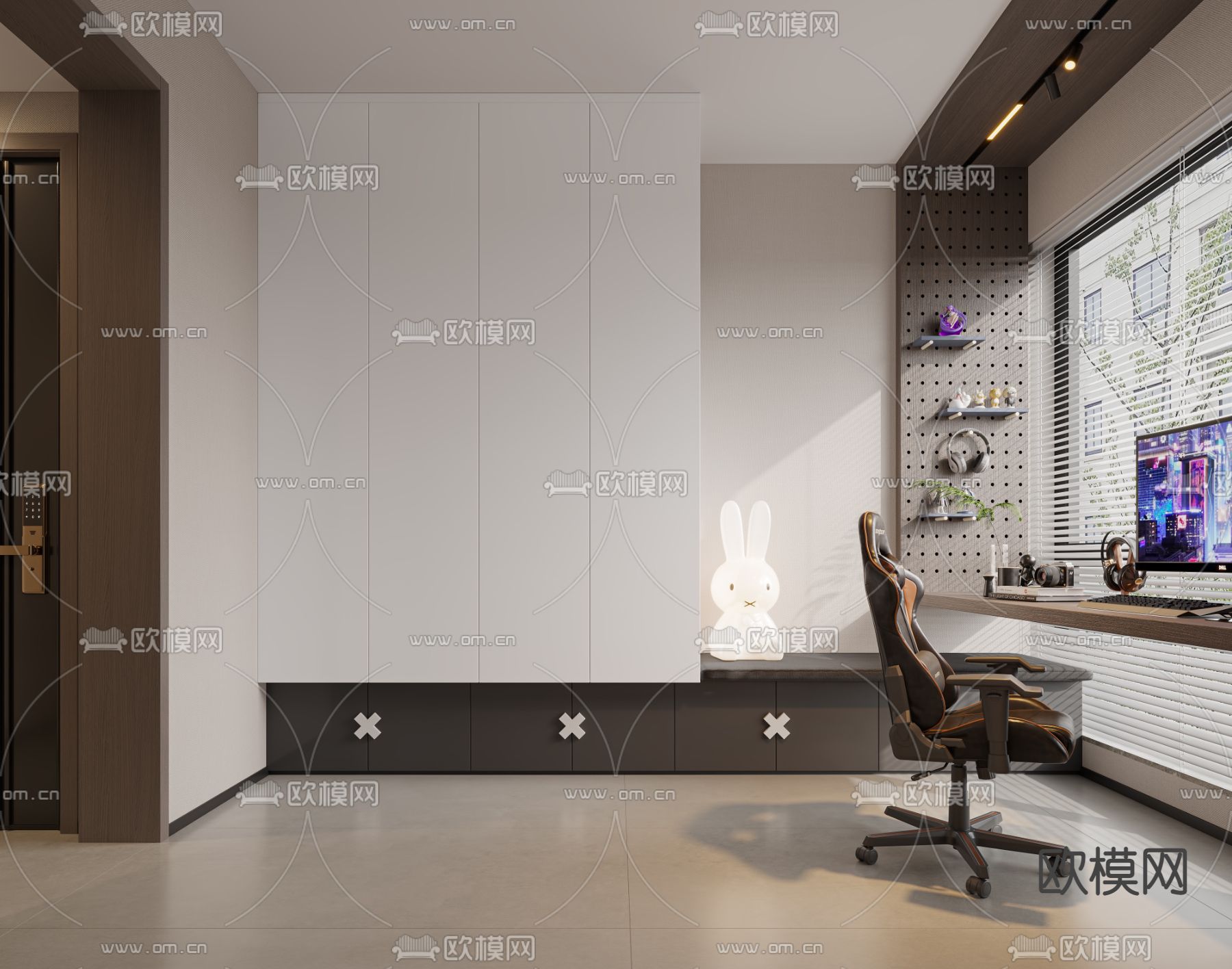 电竞房 游戏房 电玩房3d模型下载