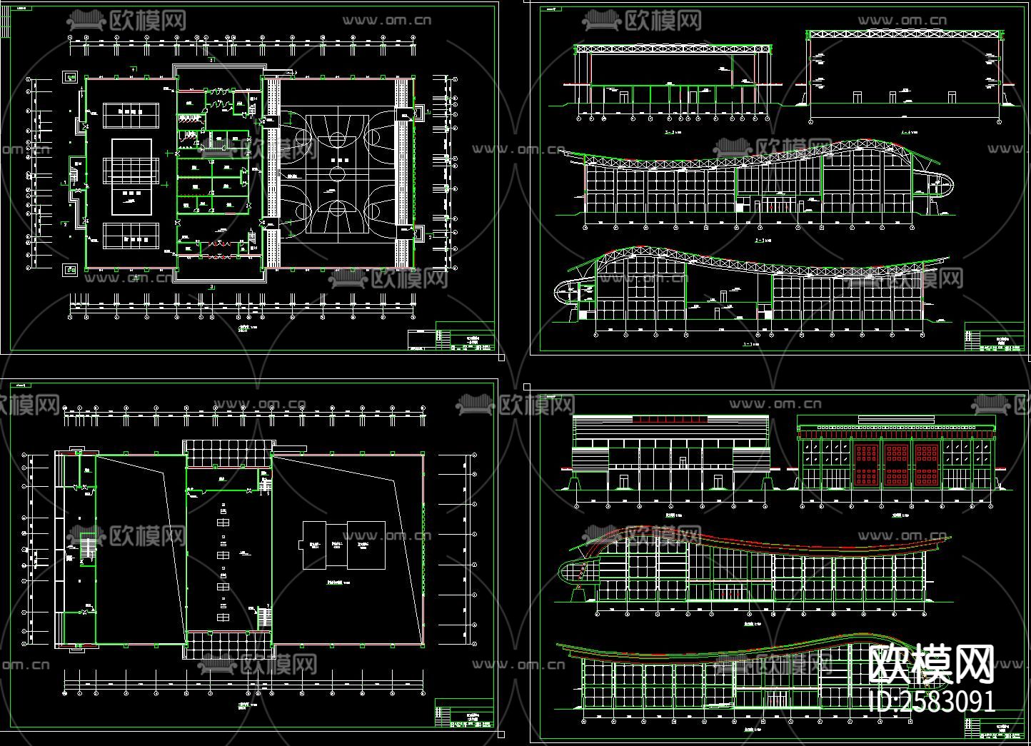 运动场地CAD施工图下载（渲染图9）