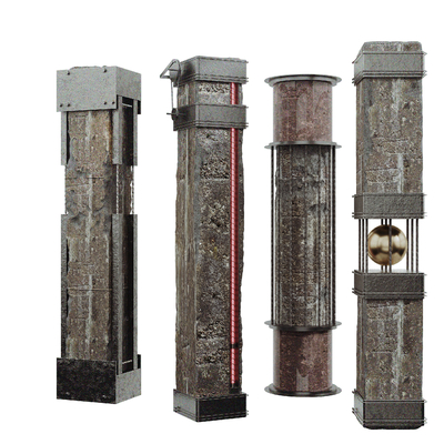  工业风柱子 混泥土柱子su模型 