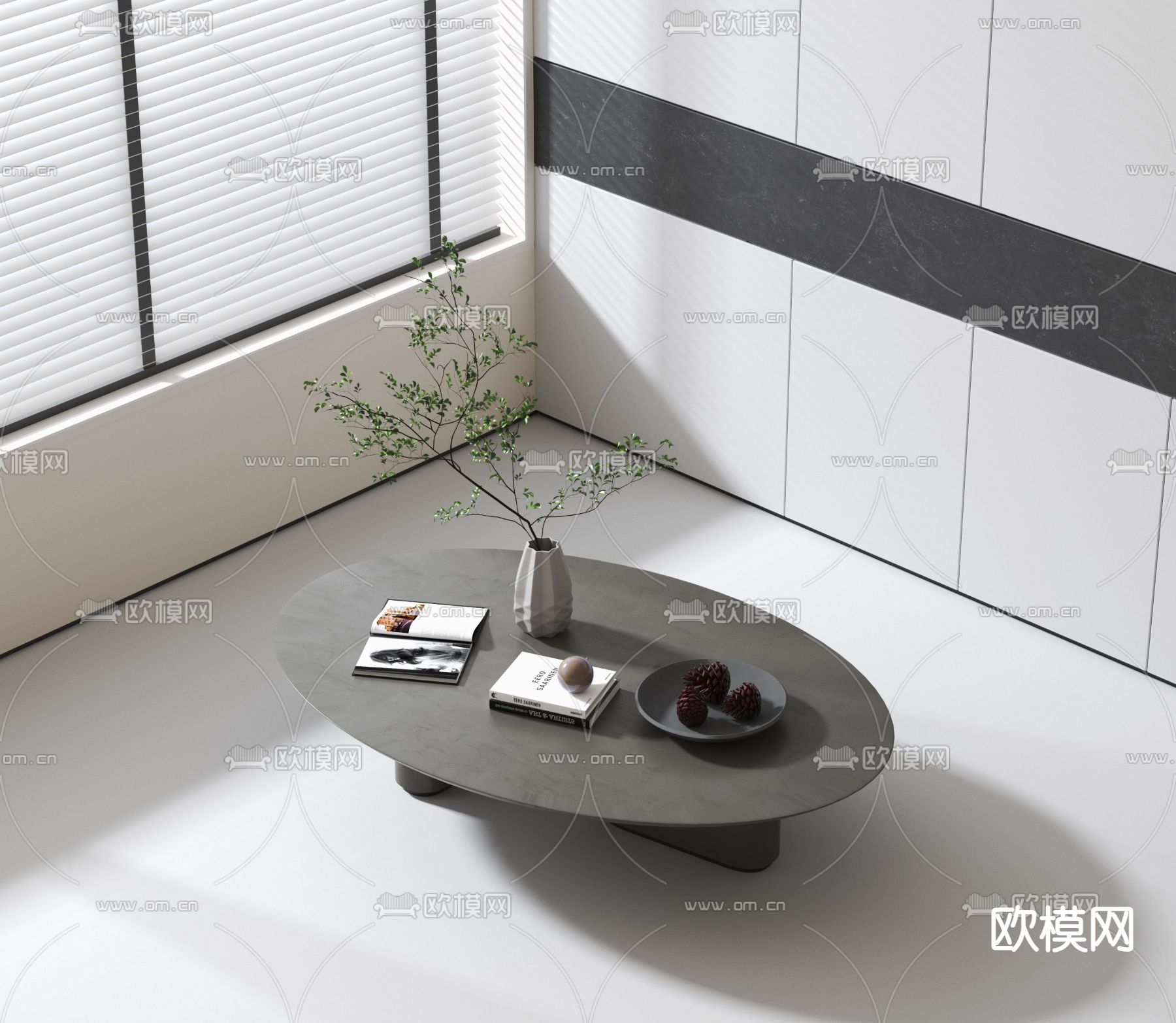 椭圆茶几3d模型下载_ID14034623_3dmax免费模型-欧模网