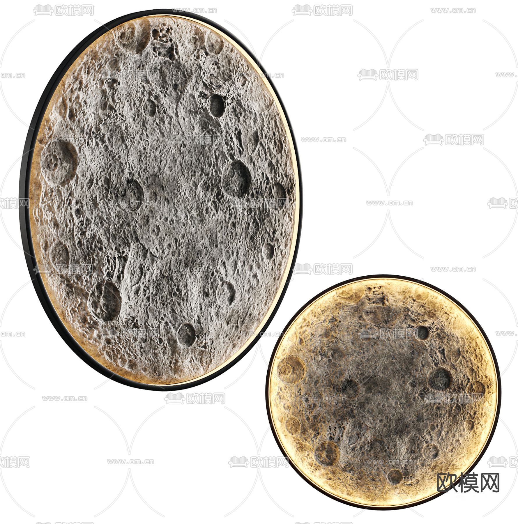 壁灯 月球灯3d模型下载（渲染图1）