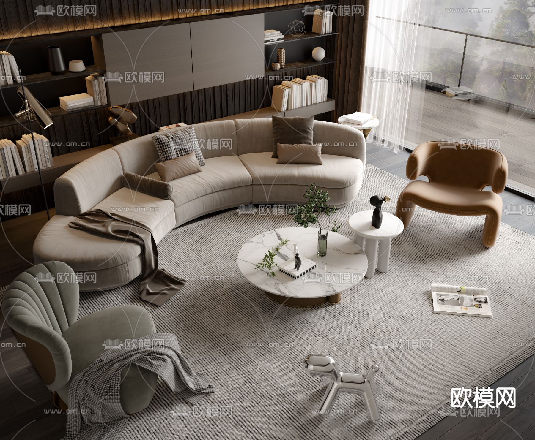 现代组合沙发3d模型下载